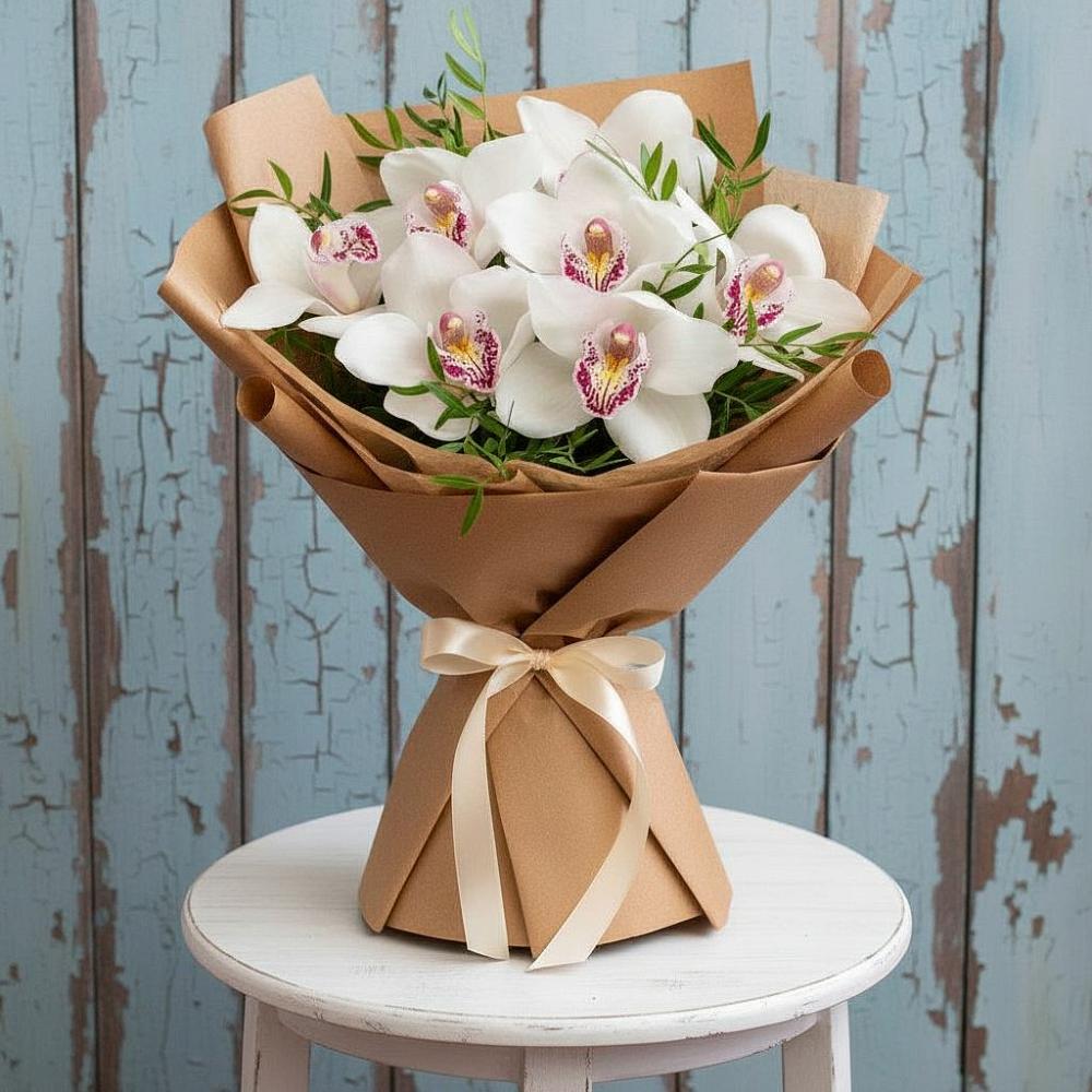 Букет цветов из: Орхидеи и Розы в Ныроб